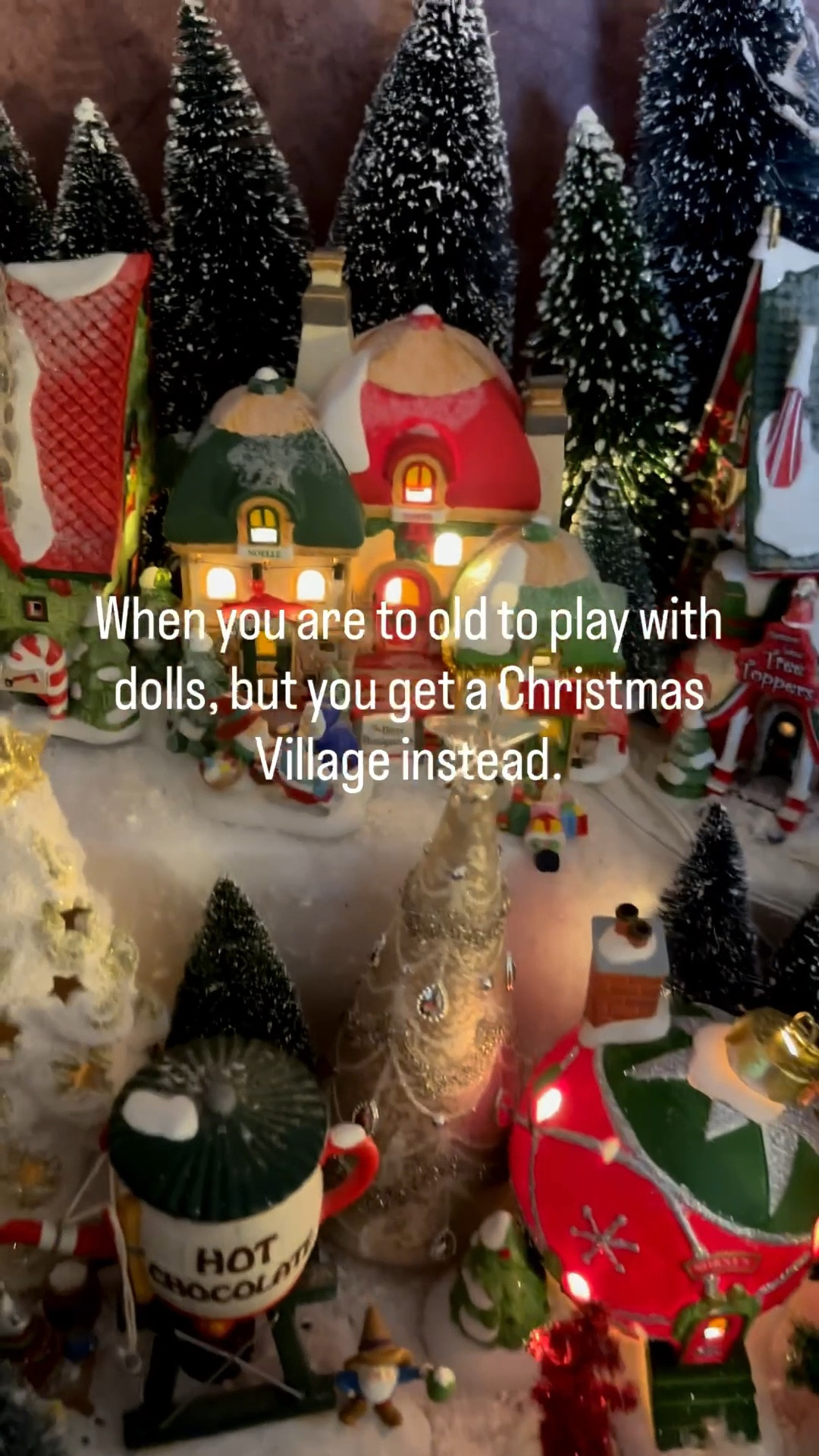 I mean it is like a grown-up dollhouse that comes alive at night🤪🎄🎅🏼

#christmasvillage 
#Department56 #anauticalchristmas  
#toysforadults 

#LTKHome #LTKSeasonal #LTKHoliday