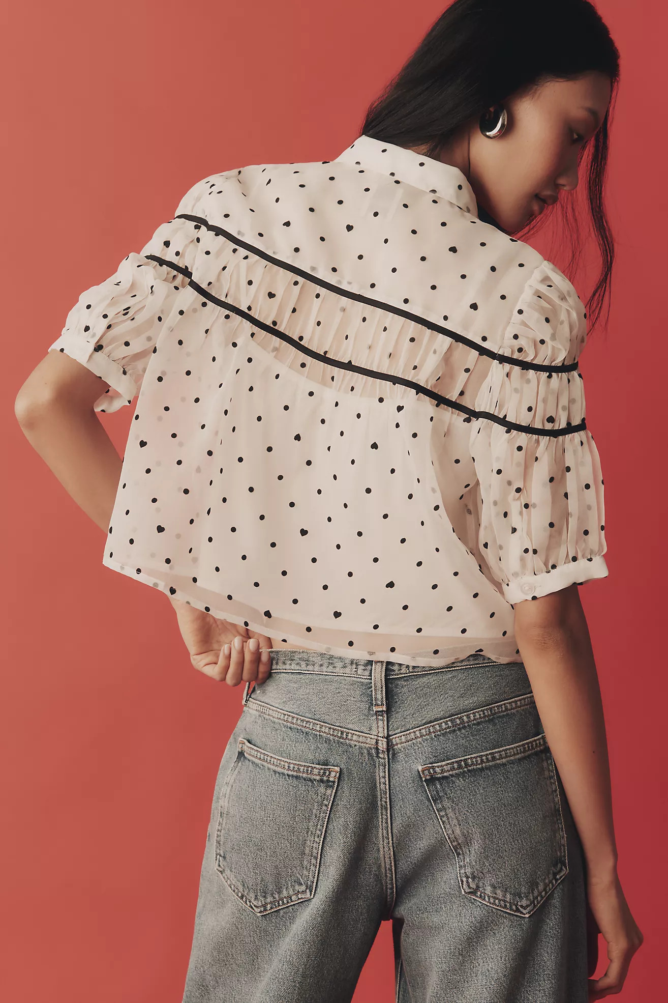 The Leandra Shirred Yoke Blouse by Maeve | Anthropologie (US)