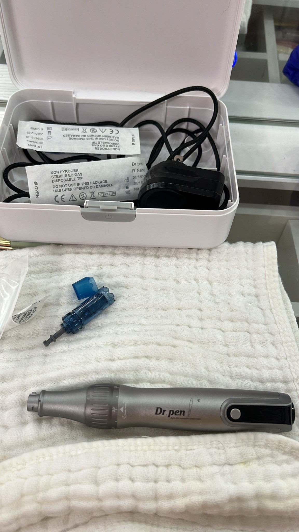 My micro needling kit. This costs less than one treatment and you will be able to give yourself 8 treatments because of the tips provided. Always read very carefully how to do this though, you are dealing with open wounds on your face. Do your research. 

#LTKBeauty #LTKItBag #LTKOver40