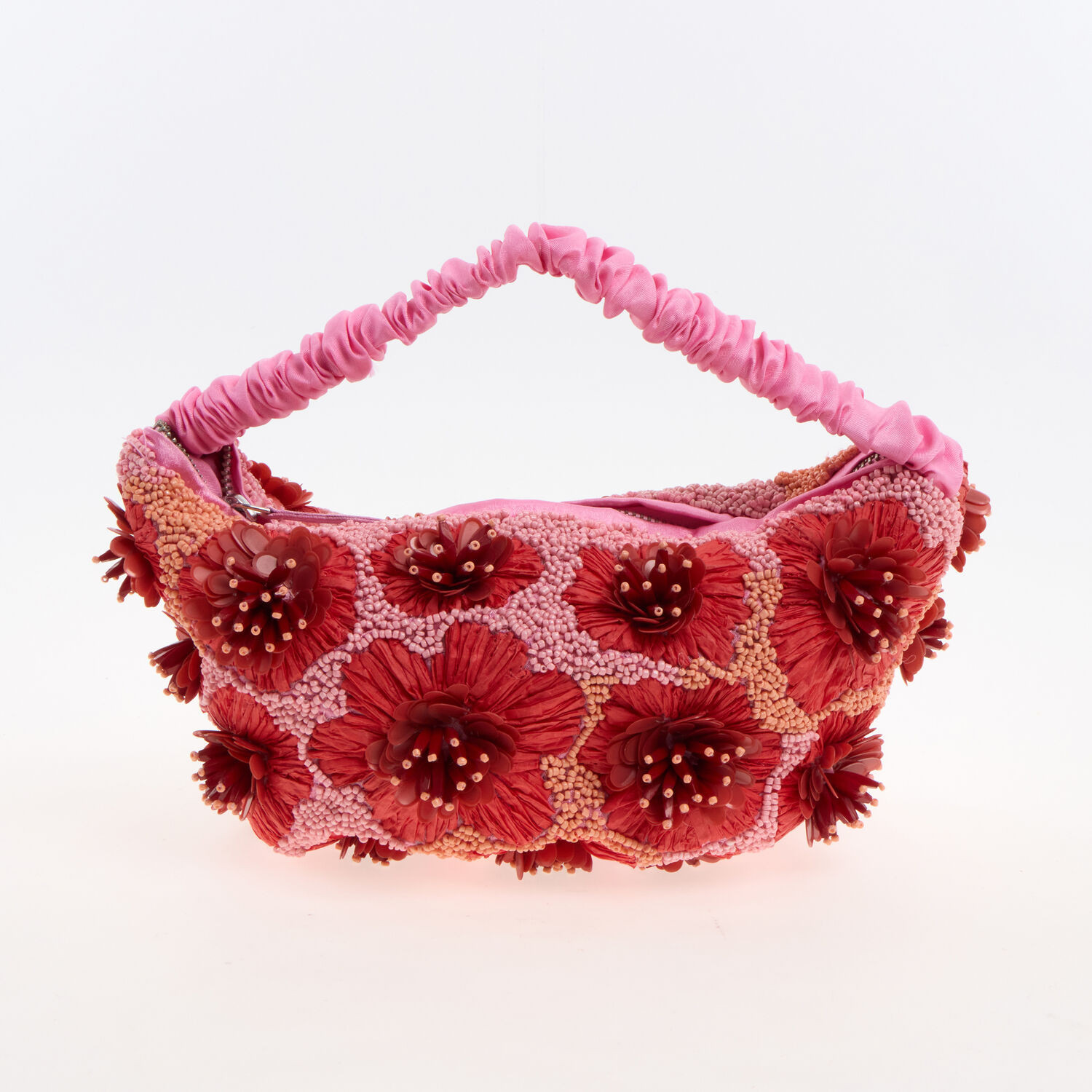 Pink Poppy Tactile Beaded Clutch | TK Maxx