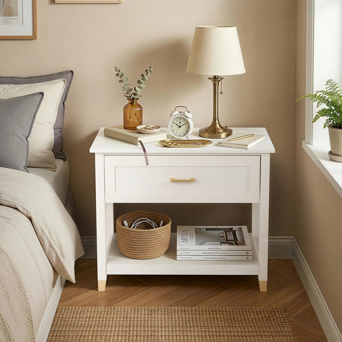 P2 MDF Nightstand 1 Drawer 1 Shelf 29.5 Inch W | Wayfair North America