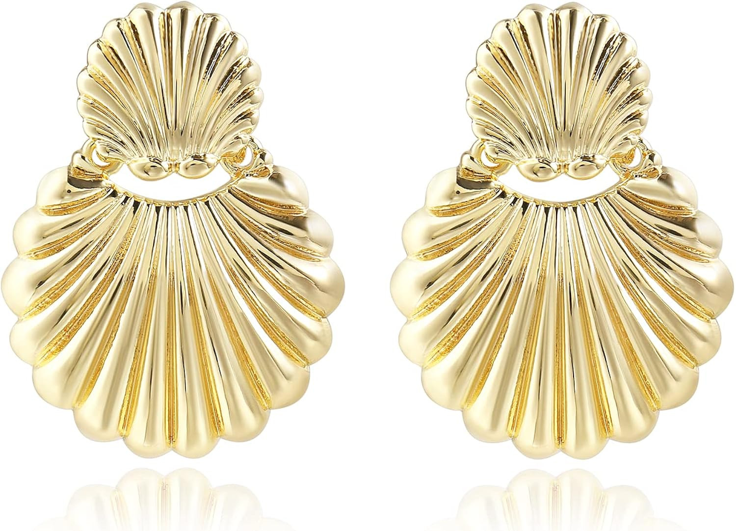 Gold Dangle Earrings Statement 14K Gold Plated Drop Earrings For Women | Amazon (US)