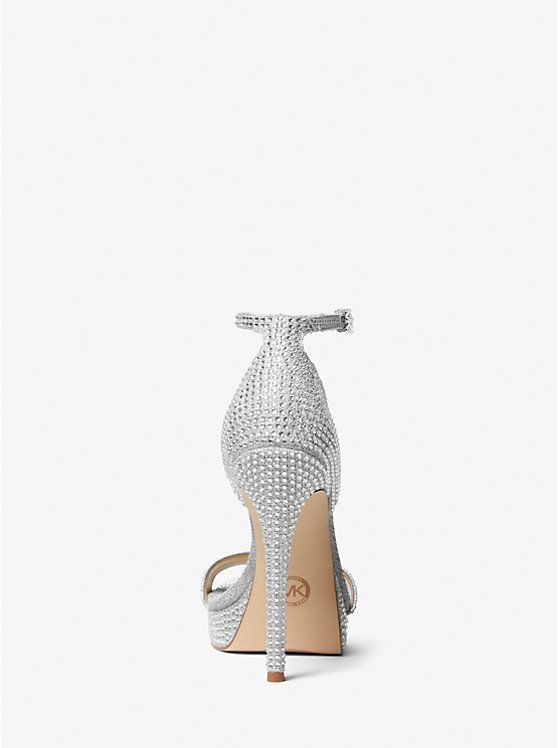 Jordyn Embellished Glitter Chain Mesh Platform Sandal | Michael Kors US