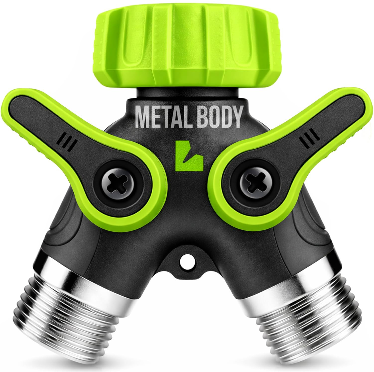 LIME 2 Way Hose Splitter Heavy Duty - Metal Y Garden Hose Splitter with Shutoff Valves, Brass Out... | Amazon (US)