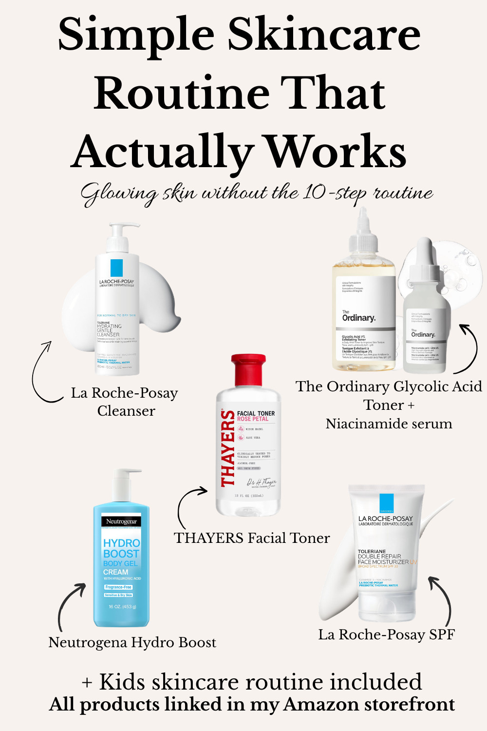 You don’t need a 10-step routine to get glowing skin 👏🏽

As a busy mom, I needed something quick, affordable, and actually effective—and this routine has been my go-to.

✨ Gentle cleanser to reset your skin
✨ Toner to balance + refresh
✨ Treatments to target texture + breakouts
✨ Lightweight hydration (no greasy feel)
✨ SPF to protect everything you just worked for

These are the products I use when I want my skin to look clear, smooth, and glowy without spending hours in the bathroom. 

#ltkbeauty #ltkskincare #momlife #simpleroutine #glowingskin #affordablebeauty #skincareessentials #busymomlife #amazonfinds #skincareroutine 

 