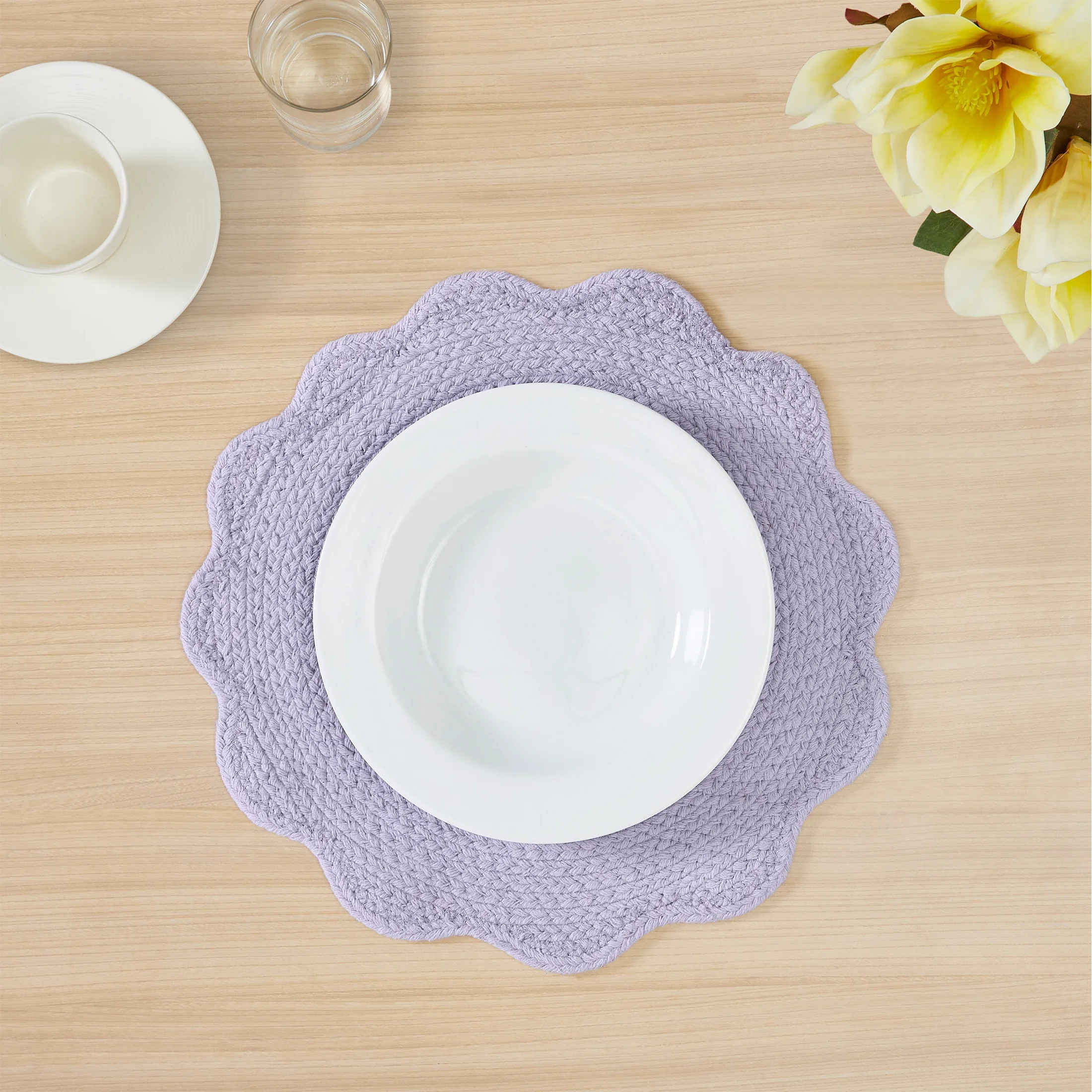 Way to Celebrate Purple Braided Cotton 15" Round Placemat, 1 Piece | Walmart (US)