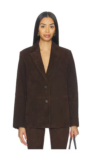 Vince Suede Blazer in Brown. - size 4 | Revolve Clothing (Global)