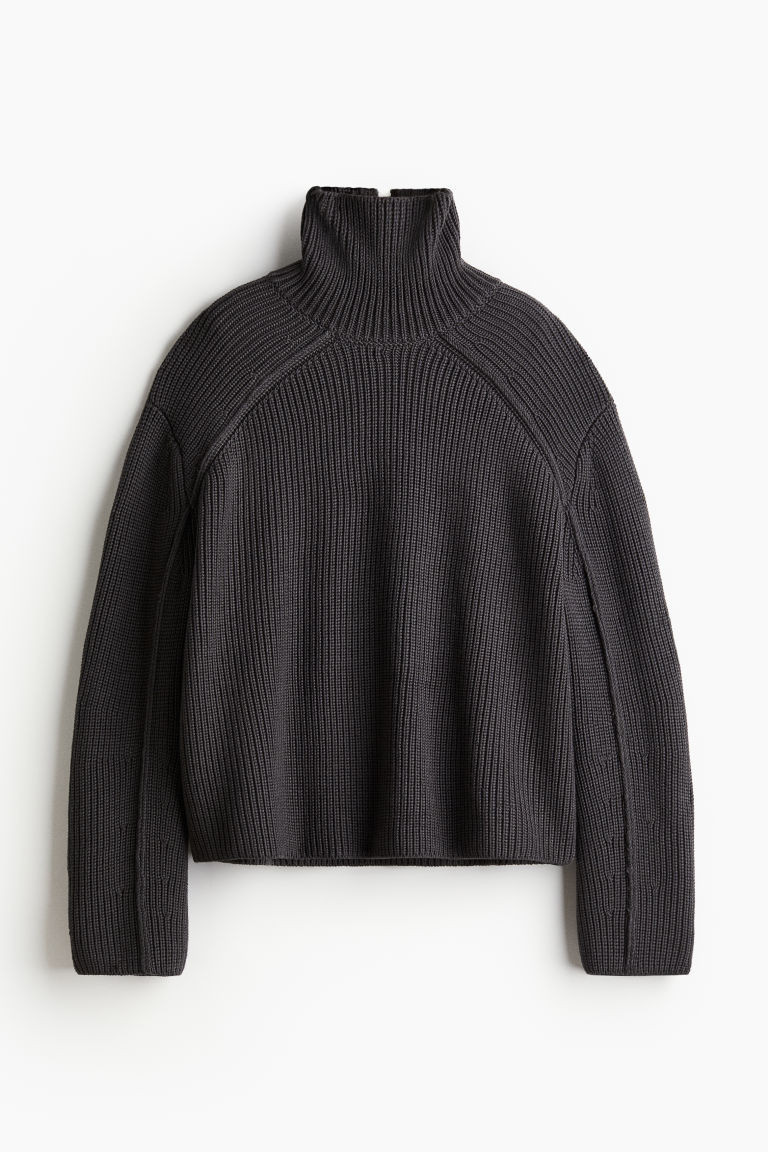 H & M - High-collar wool jumper - Grey | H&M (UK, MY, IN, SG, PH, TW, HK)