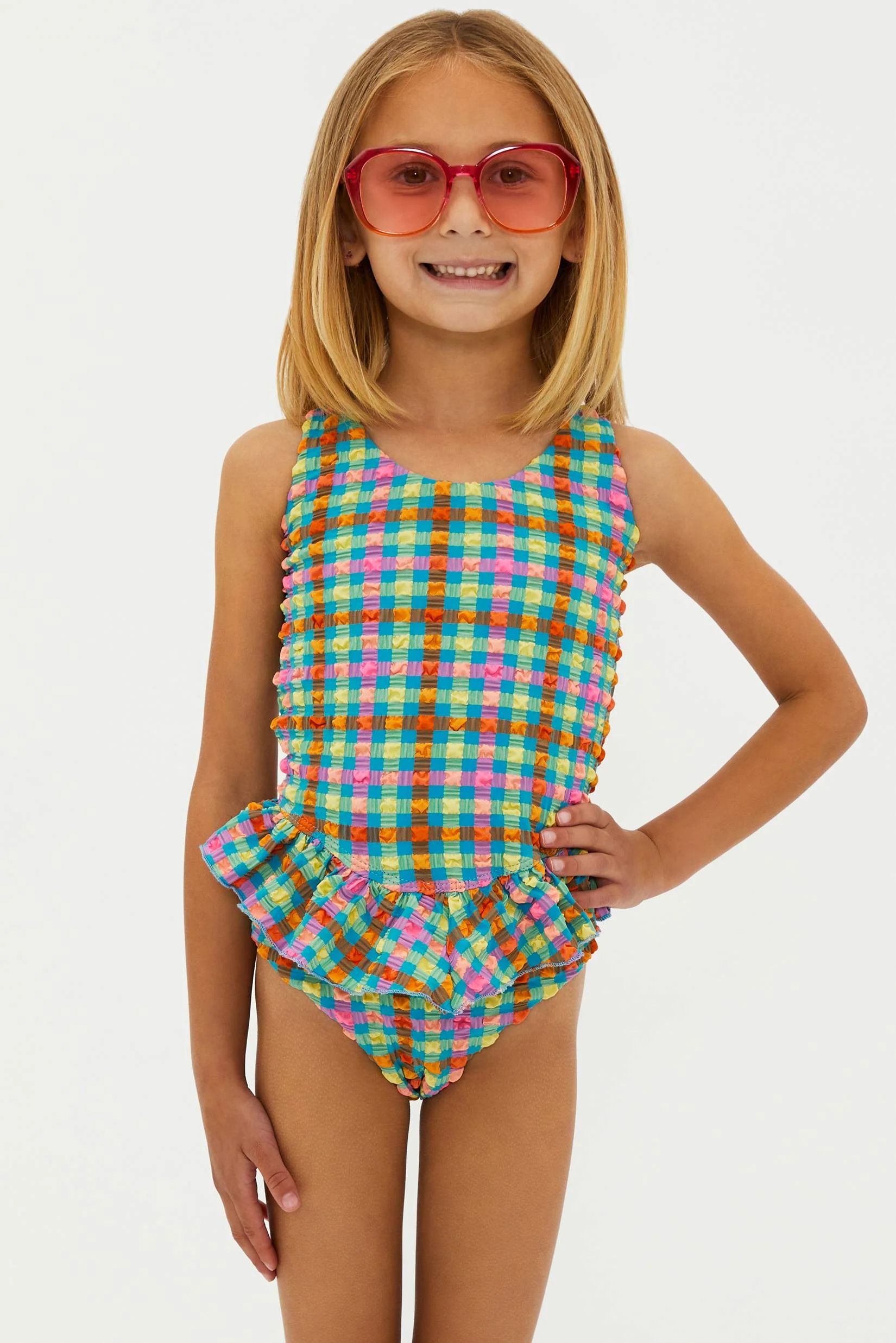 Little Willow One Piece Sunny Side Gingham | Girls One Piece Swimsuit | Beach Riot | Beach Riot