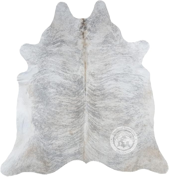 Genuine Light Grey Beige Brindle Cowhide Rug XL 6 x 7-8 ft. 180 x 240 cm | Amazon (US)