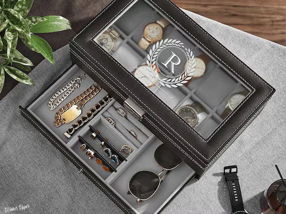 Personalized Wood Watch Box, Customized Jewelry Case, Watch Organizer, Watch Storage, Engraved Wa... | Etsy (US)