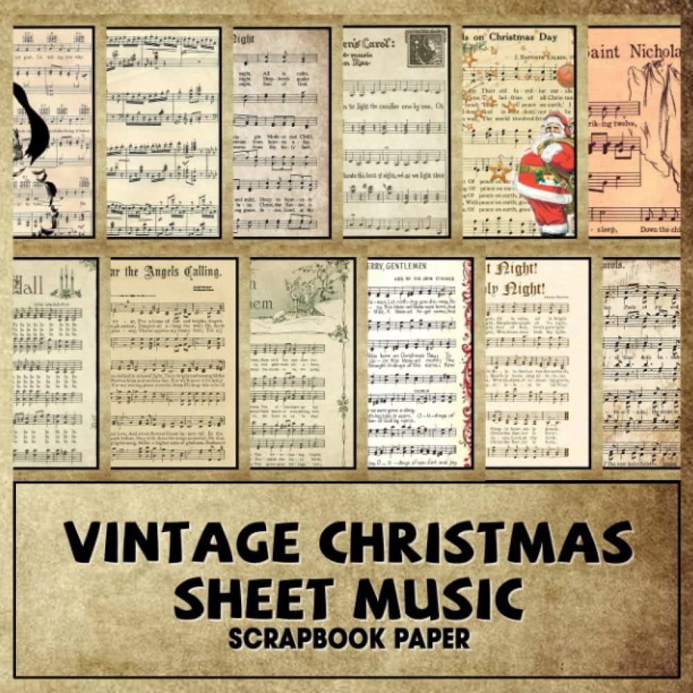 Vintage Christmas Sheet Music Scrapbook Paper: 20+ Double-Sided Sheets | Craft Paper Pad | Great ... | Amazon (US)