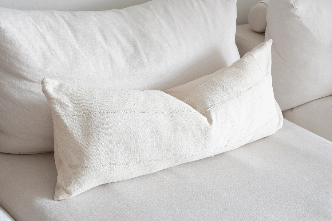 Long Ivory White Lumbar Pillow, Plain Oversized Pillow Cover, 14 X 36 Throw Covers, Boho Decor, N... | Etsy (US)