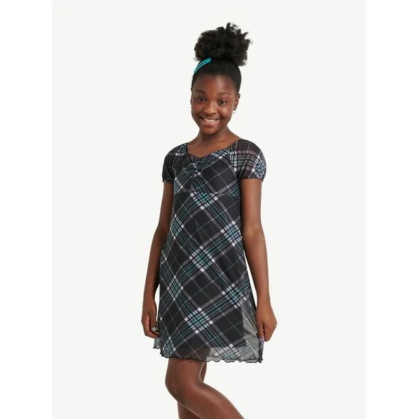 Justice Girls 90's Short Sleeve Knit Dress, Sizes XS-XLP | Walmart (US)