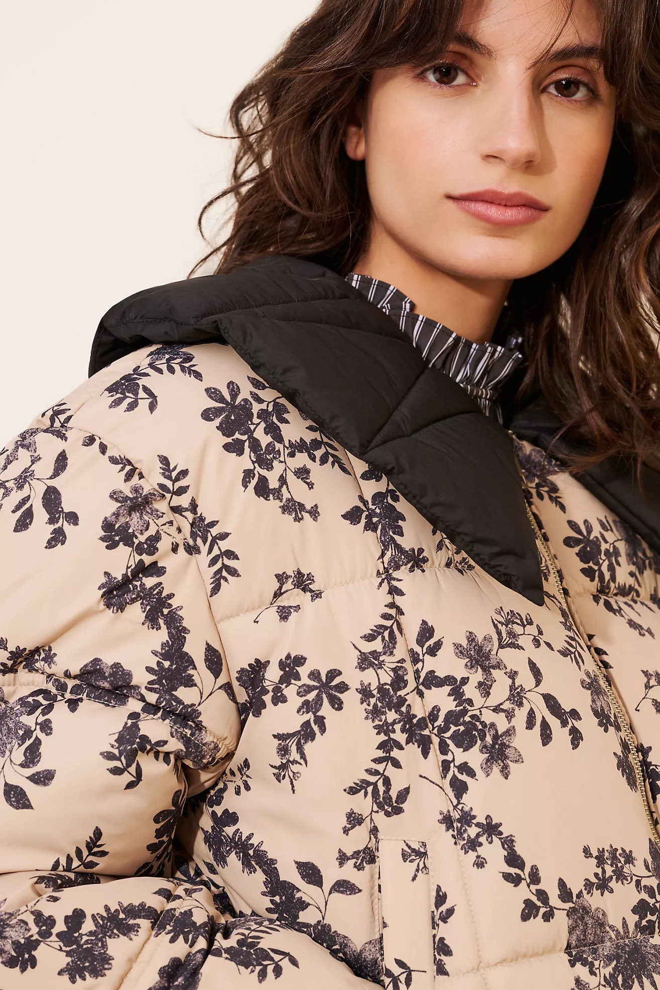 Peter Pan Collar Printed Puffer Coat | Anthropologie (US)