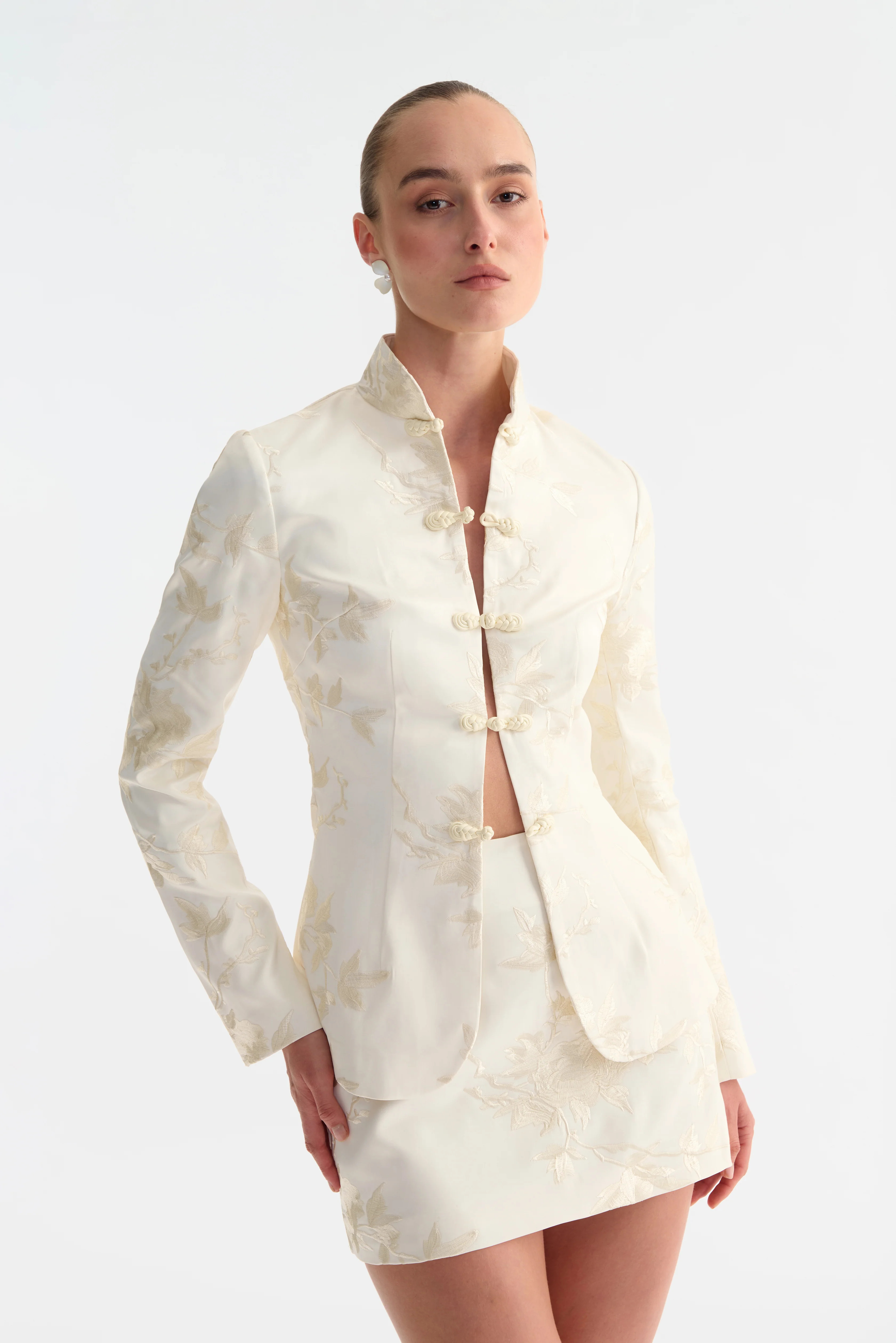 Roan Satin Tang Blazer | Sau Lee