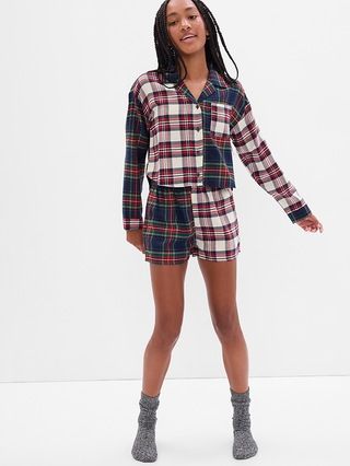 Teen 100% Recycled Mocktail Plaid PJ Shorts Set | Gap (CA)