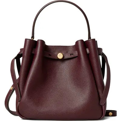 Tory Burch Romy Pebble Leather Bucket Bag in Lemon at Nordstrom | Nordstrom