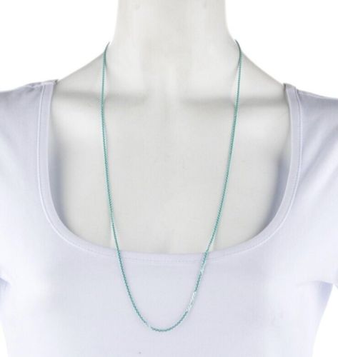 Tiffany & Co Sparkler Blue Coated Silver Enamel Chain Necklace | eBay US