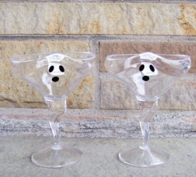 Set of 2 - Viral Acrylic Halloween Ghost Stem Margarita Martini Glasses- New! 👻 | eBay US