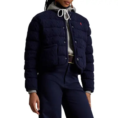 Padded Cable Stitch Wool & Cashmere Puffer Jacket | Nordstrom