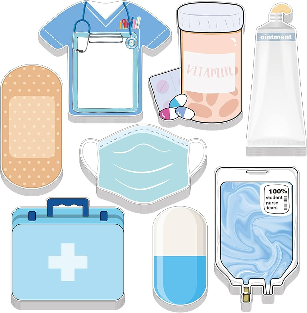 8 Pack Mini Funny Nurse Sticky Notes Nursing Student Essentials School Nurse Gifts Nurse Stationa... | Amazon (US)