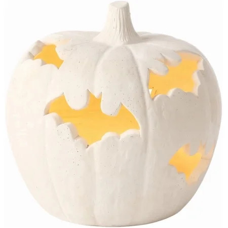 Halloween Decorations Bat Cutout Pumpkin Jack O' Lantern, Halloween Fall Pumpkin Lantern Ornament, Autumn Farmhouse Table Festival Decoration for Home Porch Mantel Decor | Walmart (US)