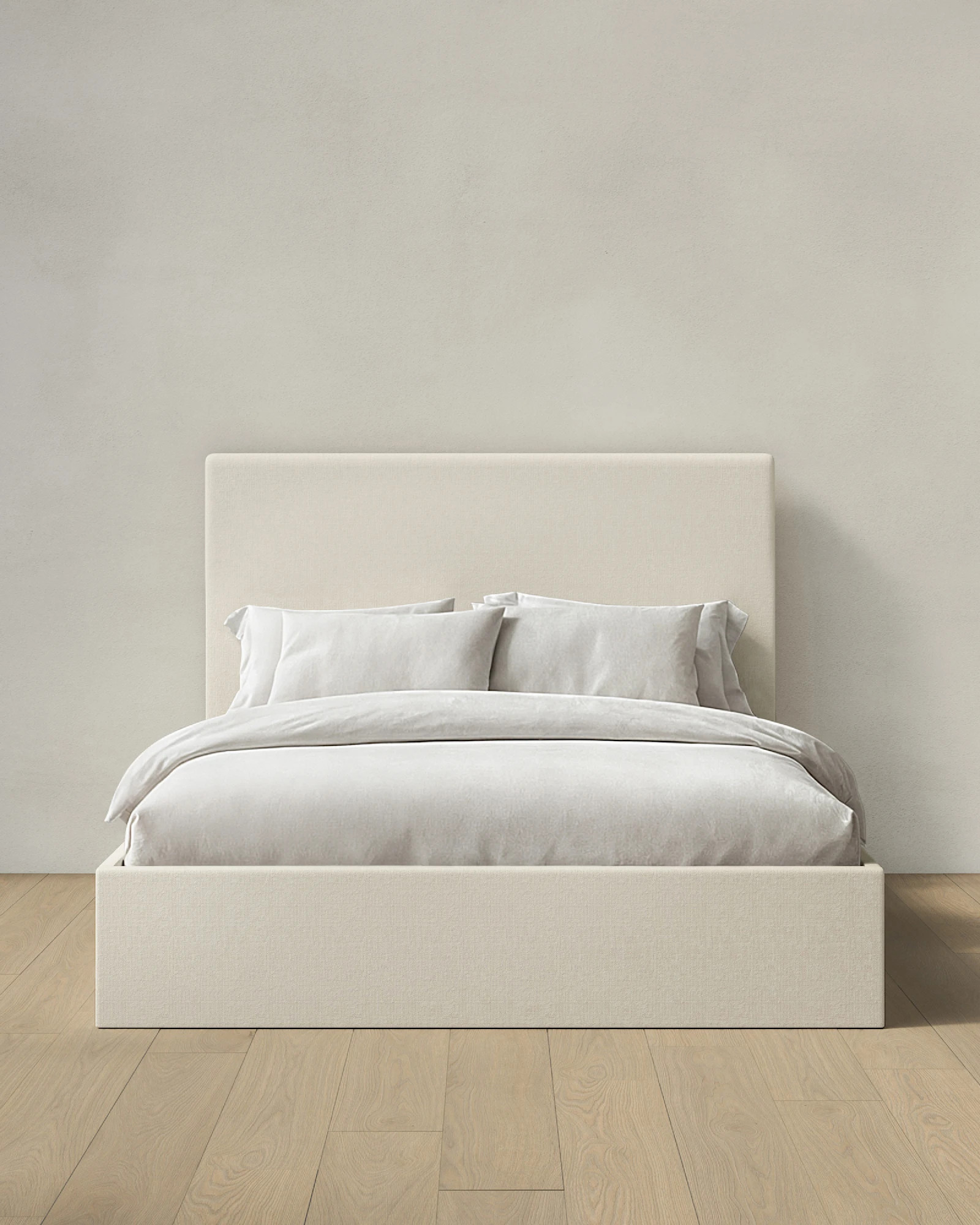 Linen Square Bed - High Headboard | Quince