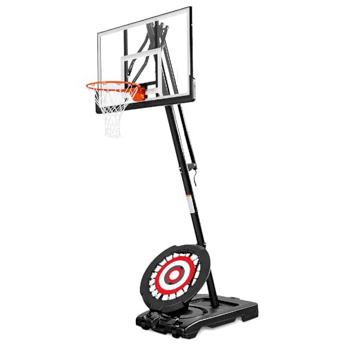 IE Sports Portable Basketball Hoop w/ 50" Backboard & Rebounder, 7.5-10 Ft Adjustable Height - Outdoor Basketball Equipment for Backyard, Driveway, and Garage | Amazon (US)