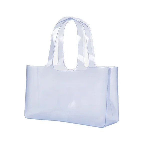 Clear Jelly Tote Bag for Women, Candy Color Translucent Tote Waterproof & Lightweight Beach Minim... | Walmart (US)