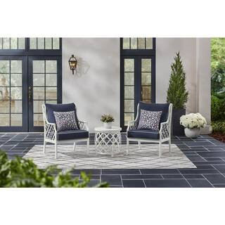 Home Decorators Collection Shelbourne 3-Piece Aluminum Patio Conversation Set with Acrylic Midnig... | The Home Depot