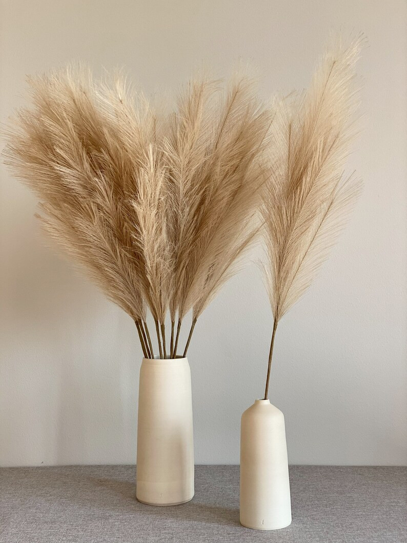 Pampas Grass Faux Caramel 4 stems Medium 38 | Etsy | Etsy (US)