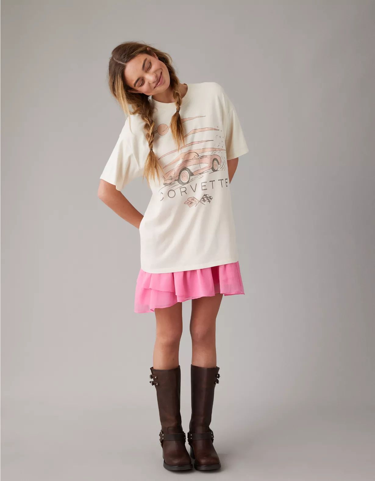 AE Oversized Valentine Corvette Graphic Tee | American Eagle Outfitters (US & CA)