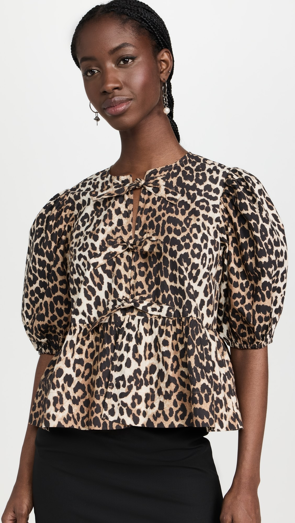 Printed Cotton Poplin Peplum Blouse | Shopbop