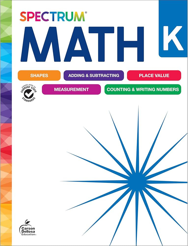 Spectrum Math Kindergarten Workbooks, Activity Book for Kids Ages 5-6 Covering Addition, Subtract... | Amazon (US)