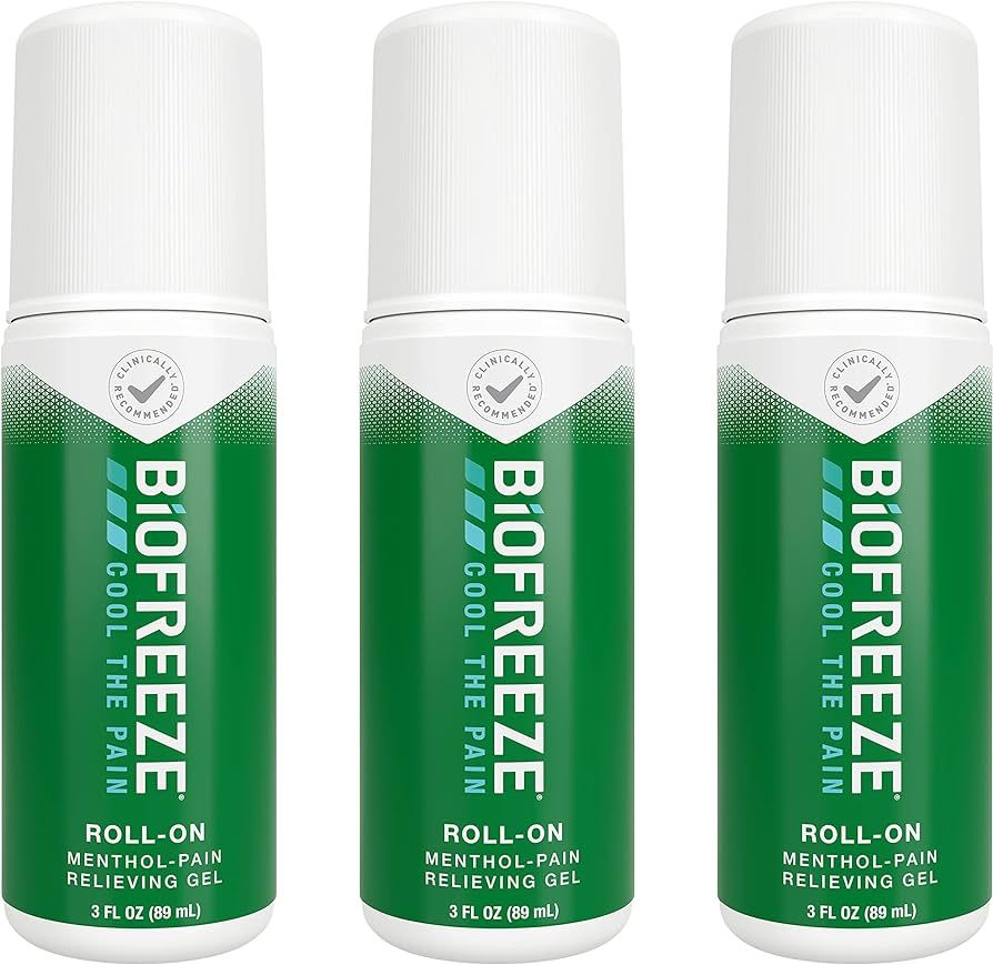 Biofreeze Roll-On Gel 3 FL. OZ. Pack of 3 For Pain Relief Associated with Sore Muscles, Joint Pai... | Amazon (US)