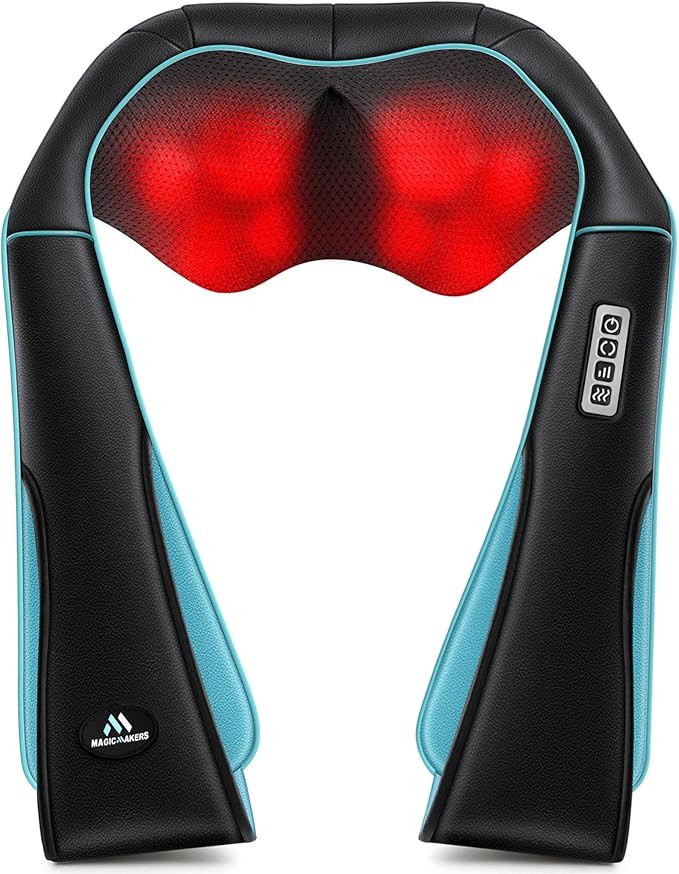 MagicMakers Electric Shiatsu Neck Massager with Heat - Pain Relief for Back, Shoulders & Feet - G... | Amazon (US)