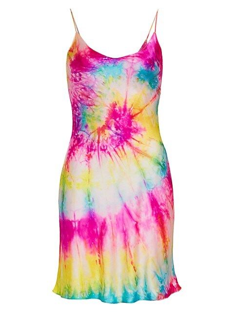Neon Tie Dye Silk Mini Dress | Saks Fifth Avenue
