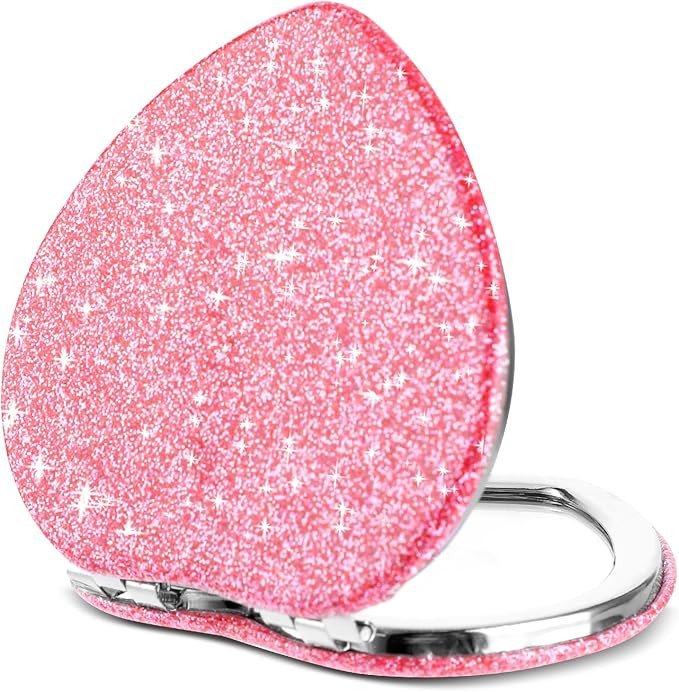 Compact Folding Mirror Heart Shaped Magnifying Mini Vanity Mirror Portable Travel Makeup Mirror f... | Amazon (US)