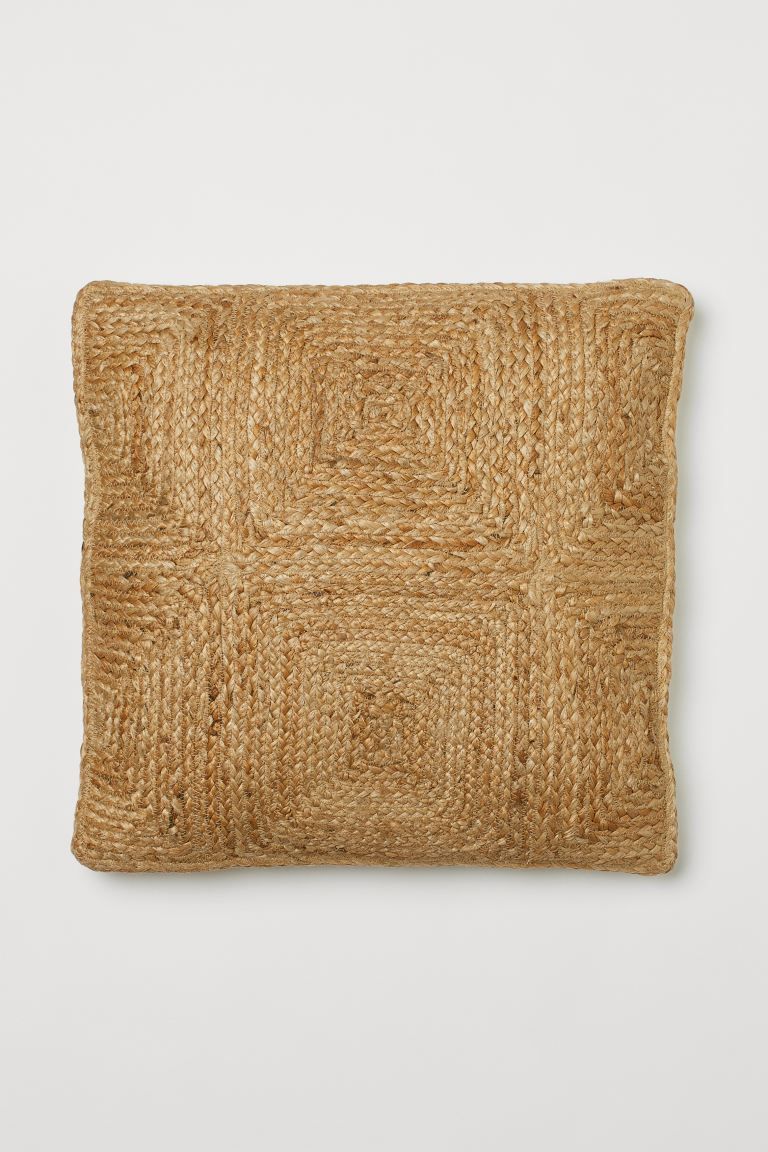 Cushion cover with a jute front and back in unbleached cotton canvas for a cozy, rustic feel. Con... | H&M (US)