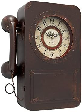 Abdurey Retro Old Telephone Wall Clock with Hidden Safe, Battery Operated Quartz Metal Wall Clock... | Amazon (US)