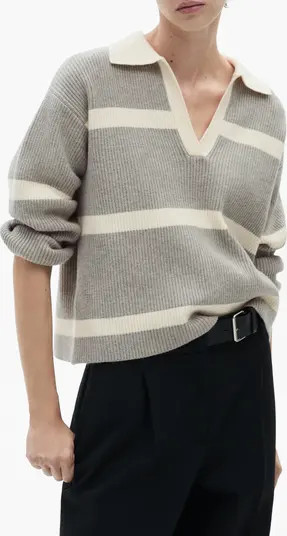 MANGO Johnny Collar Polo Sweater | Nordstrom | Nordstrom