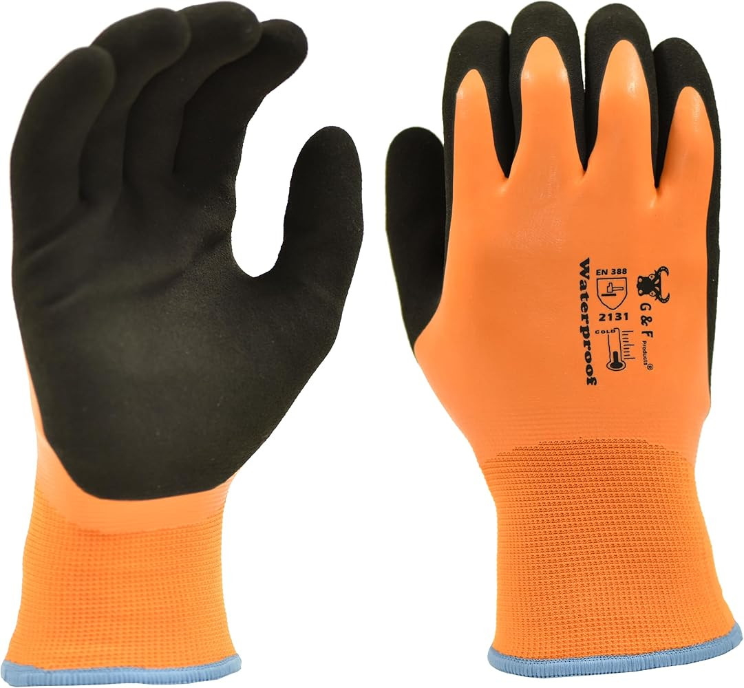 G & F Products Waterproof cold weather Double Coated Windproof HPT Plam and Fingers Acrylic Terry... | Amazon (US)