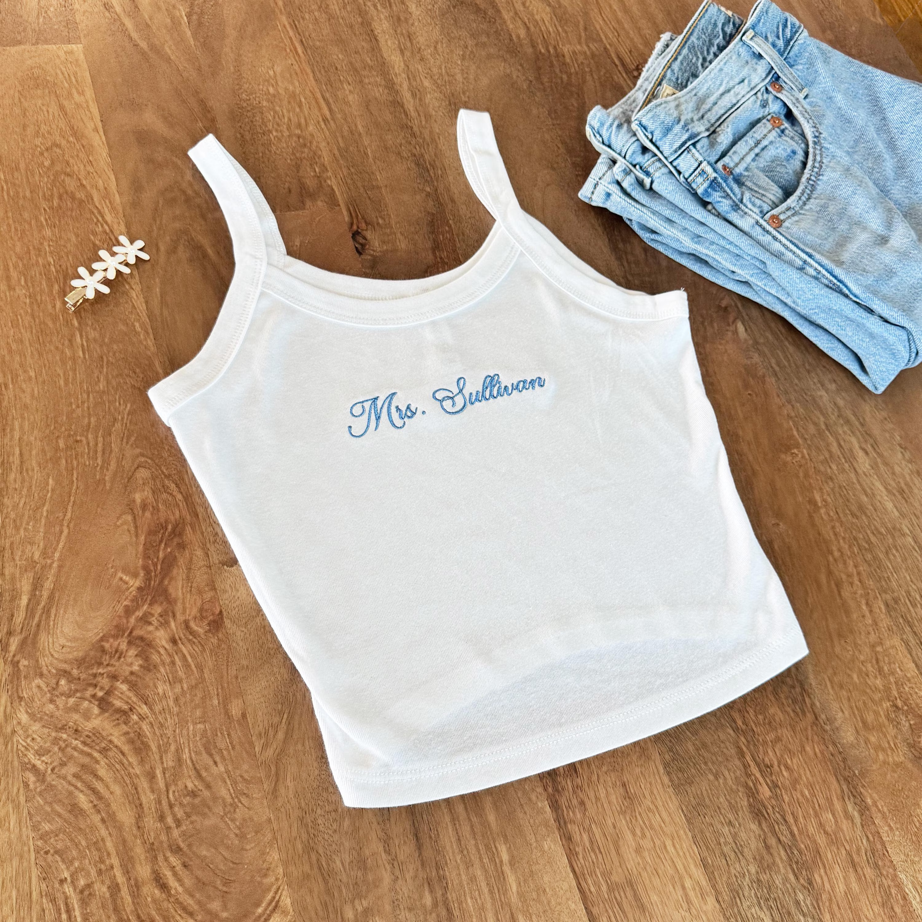 Embroidered Bride Crop Tank Top, Personalized Bride Shirt, Engagement Gift, Bride To Be Gift, Bridal Shower Gift | Etsy (Global)