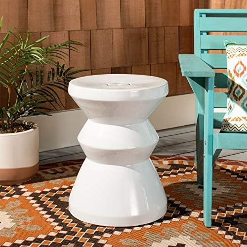 Safavieh ACS4576B Larsa Ceramic Decorative Garden Stool, White | Amazon (US)