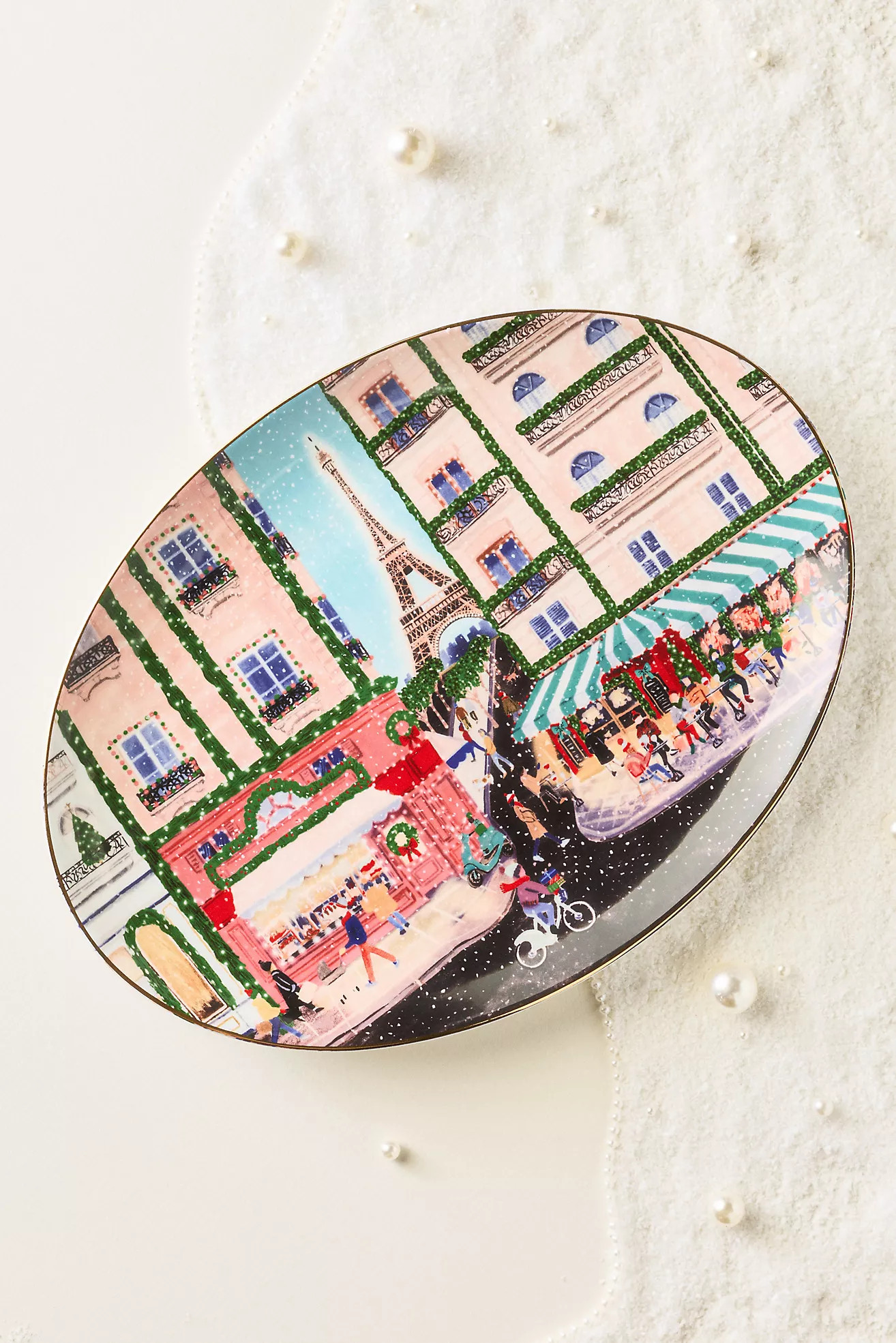 Holiday in the City Stoneware Platter | Anthropologie (US)