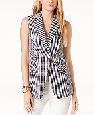 MICHAEL Michael Kors Gingham-Print Vest, Created for Macy's | Macys (US)