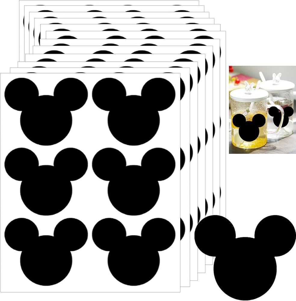 Mouse Vinyl Chalk Chalkboard Stickers Mouse Head Stickers 2.97 x 2.5 Inch PVC Stickers Mouse Head... | Amazon (US)