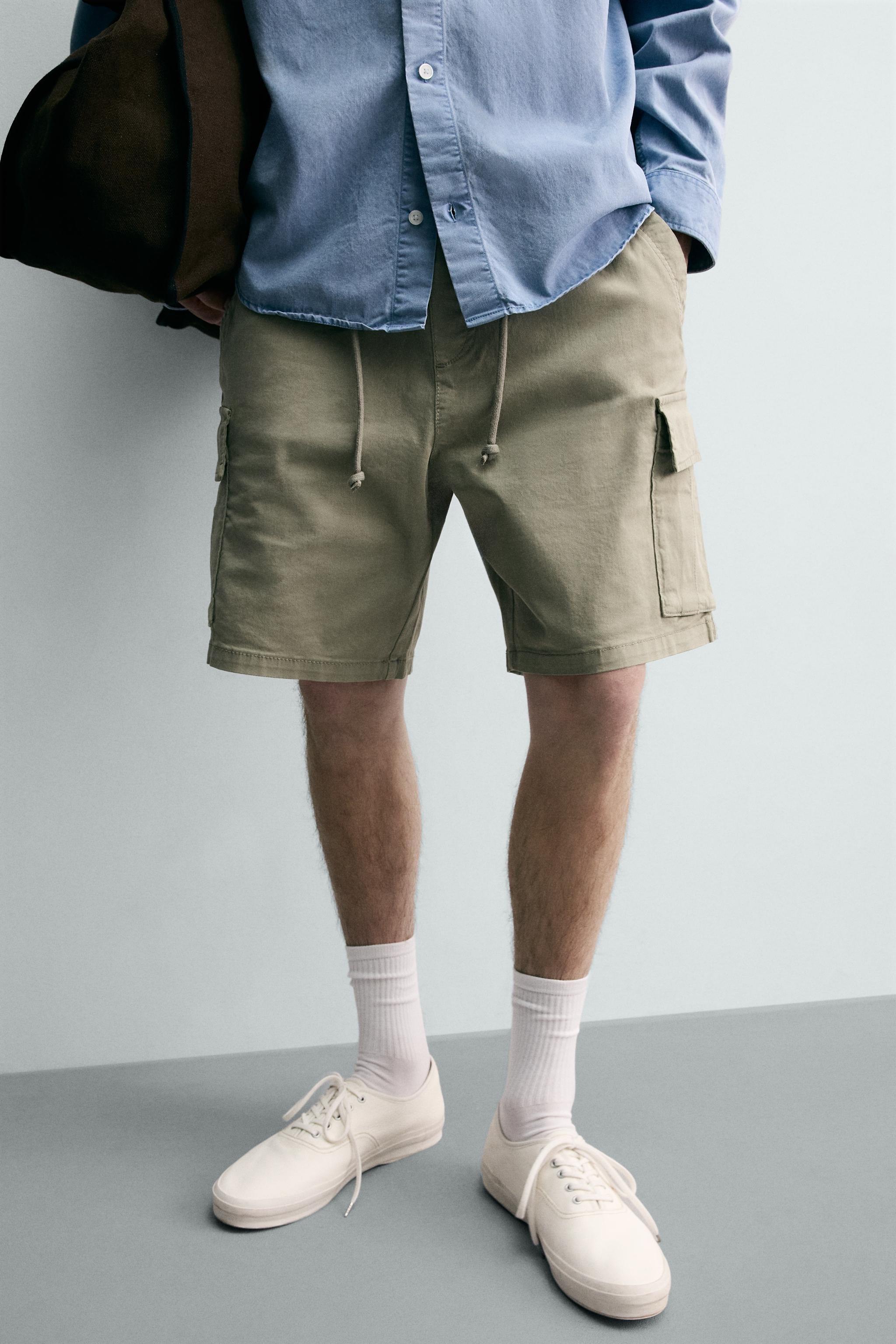 FADED RELAXED FIT CARGO BERMUDA SHORTS | Zara UK