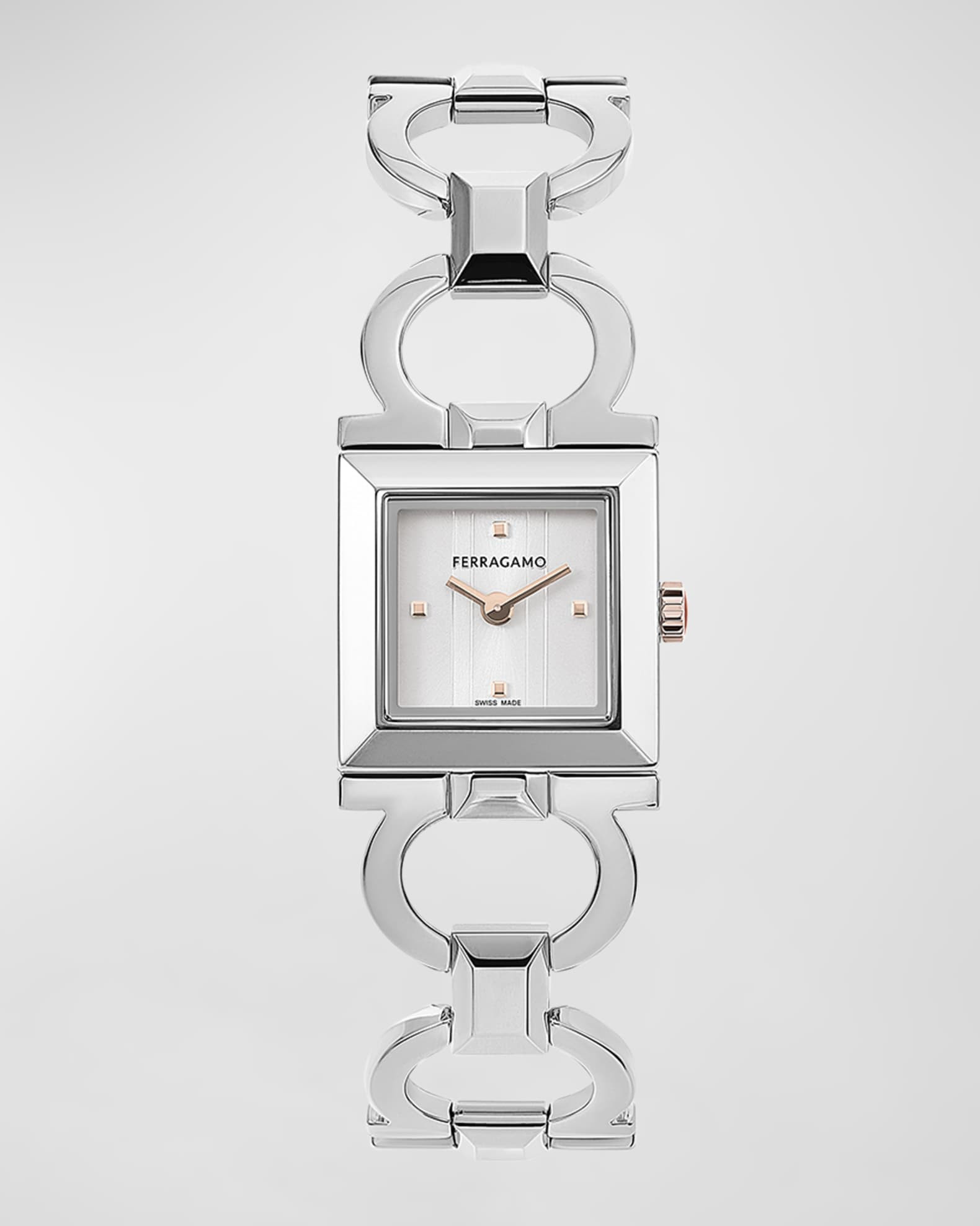 20mm Double Gancini Square Watch with Bracelet Strap | Neiman Marcus